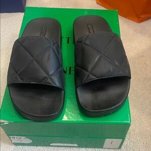 Bottega Veneta Black Quilted Sandals